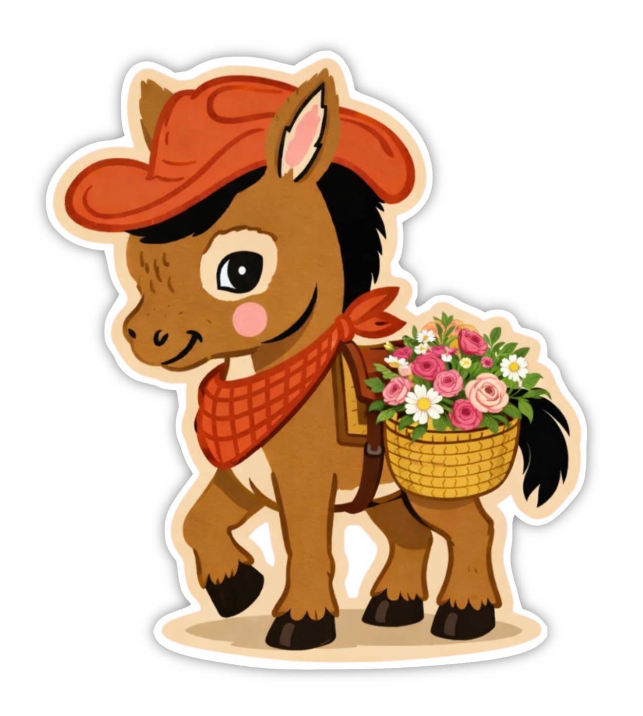 Cowboy Donkey Sticker
