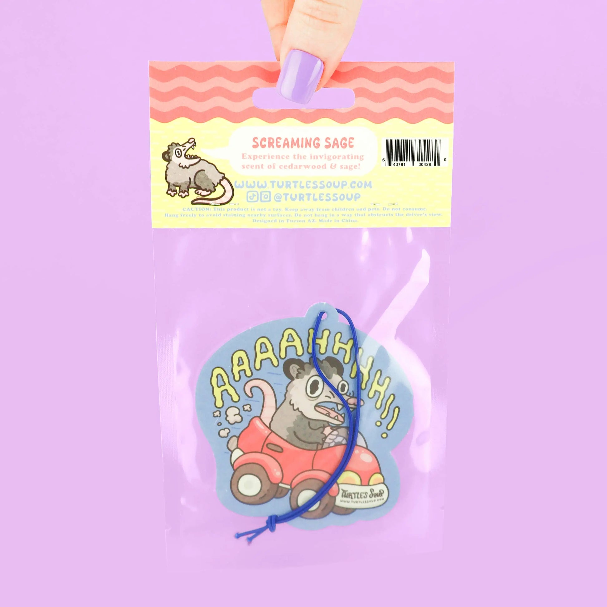Panic Opossum Car Air Freshener Turtle's Soup