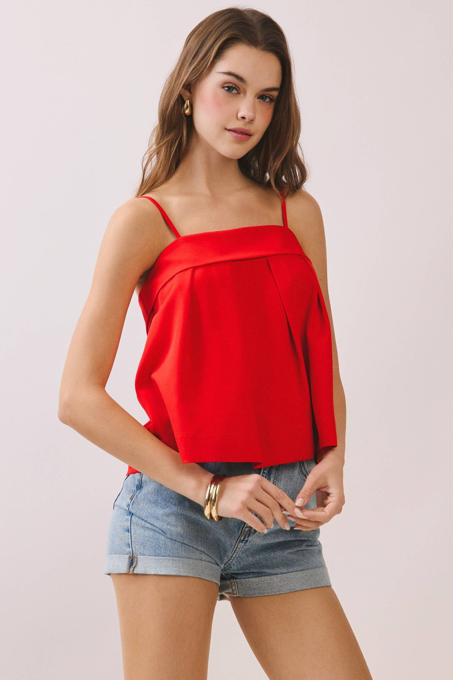 Bow Back Detail Spaghetti Strap Cami Top