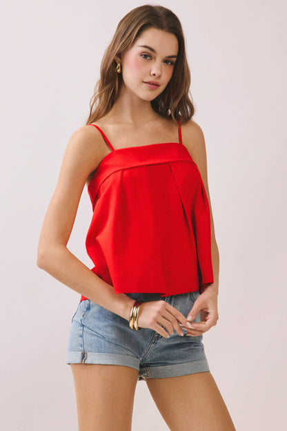 Bow Back Detail Spaghetti Strap Cami Top