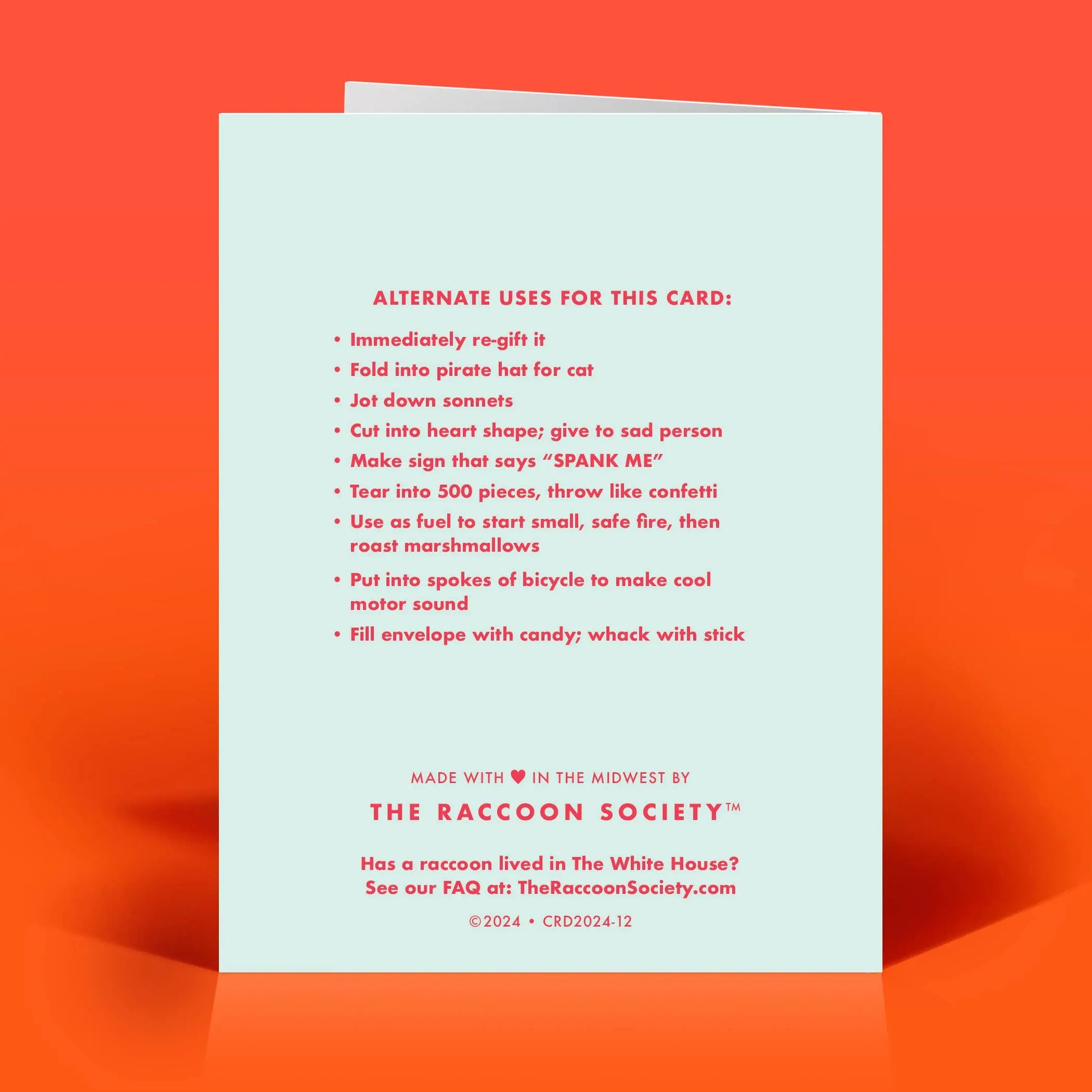 Calm Down Birthday Card The Raccoon Society