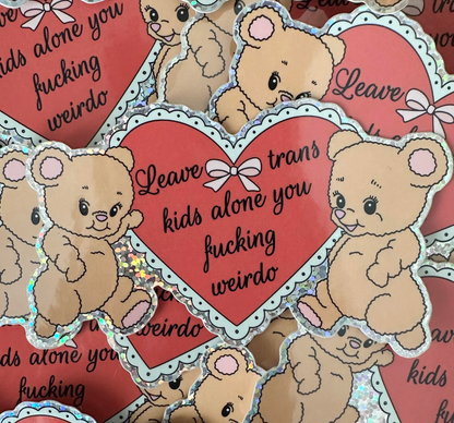 Leave Trans Kids Alone Glitter Sticker