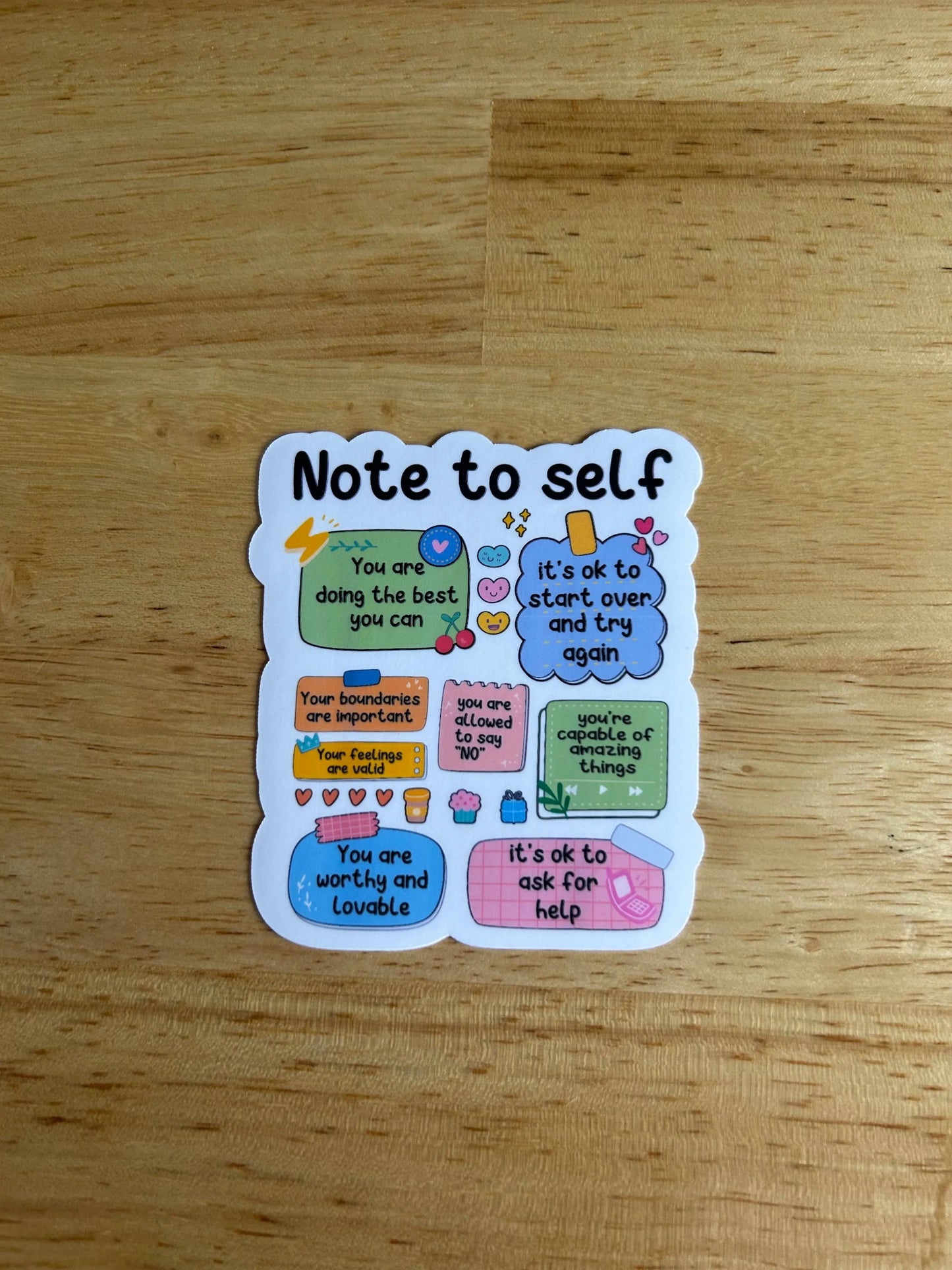 Note to Self Sticker Lemonsgrace Designs