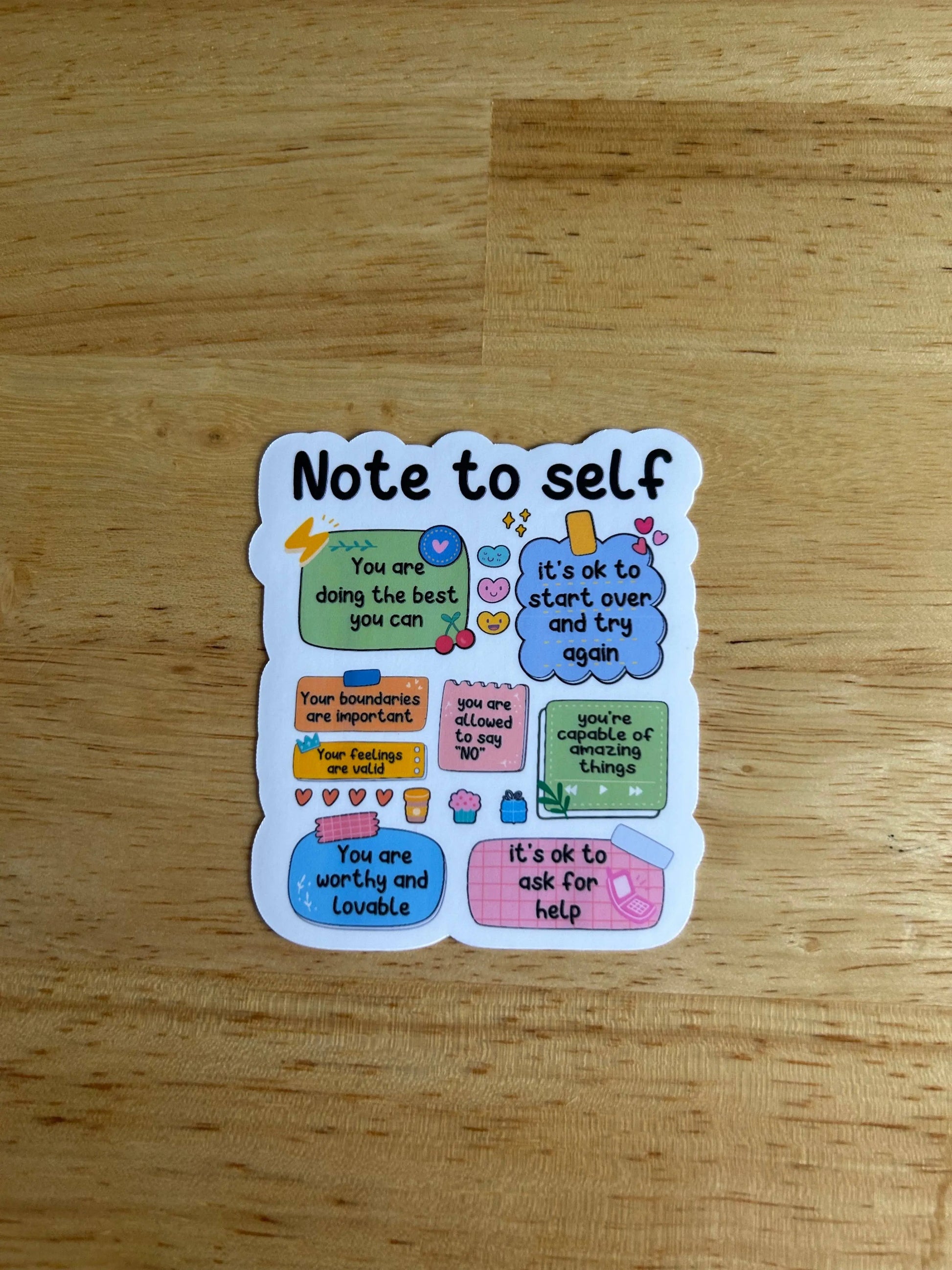 Note to Self Sticker Lemonsgrace Designs