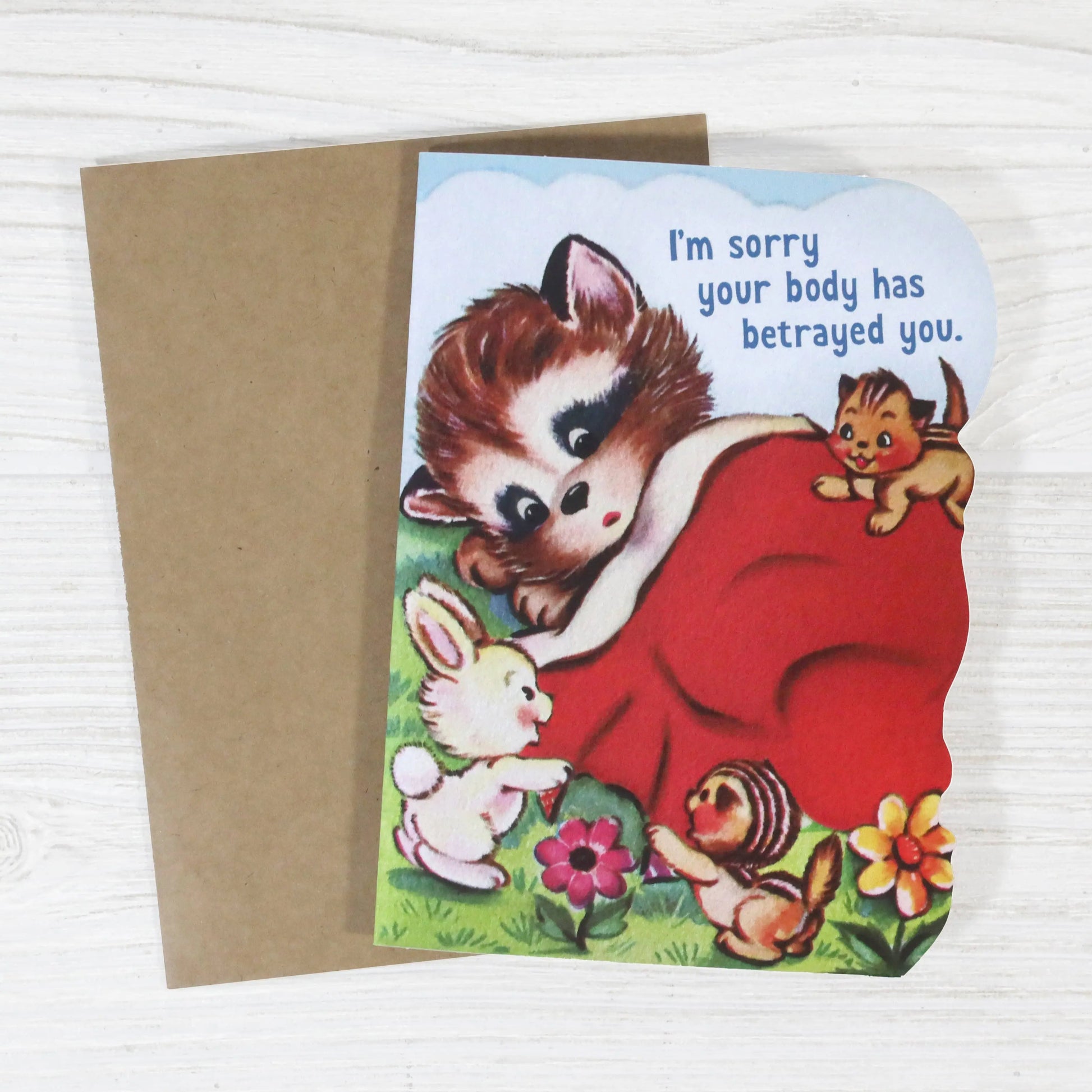I'm Sorry Your Body Has Betrayed You Get Well Card Bad Betty Greeting Co.