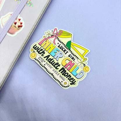 Inner Child with Adult Money Sticker Kish B. Designs