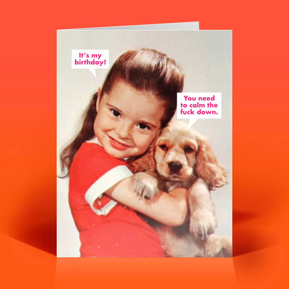 Calm Down Birthday Card The Raccoon Society