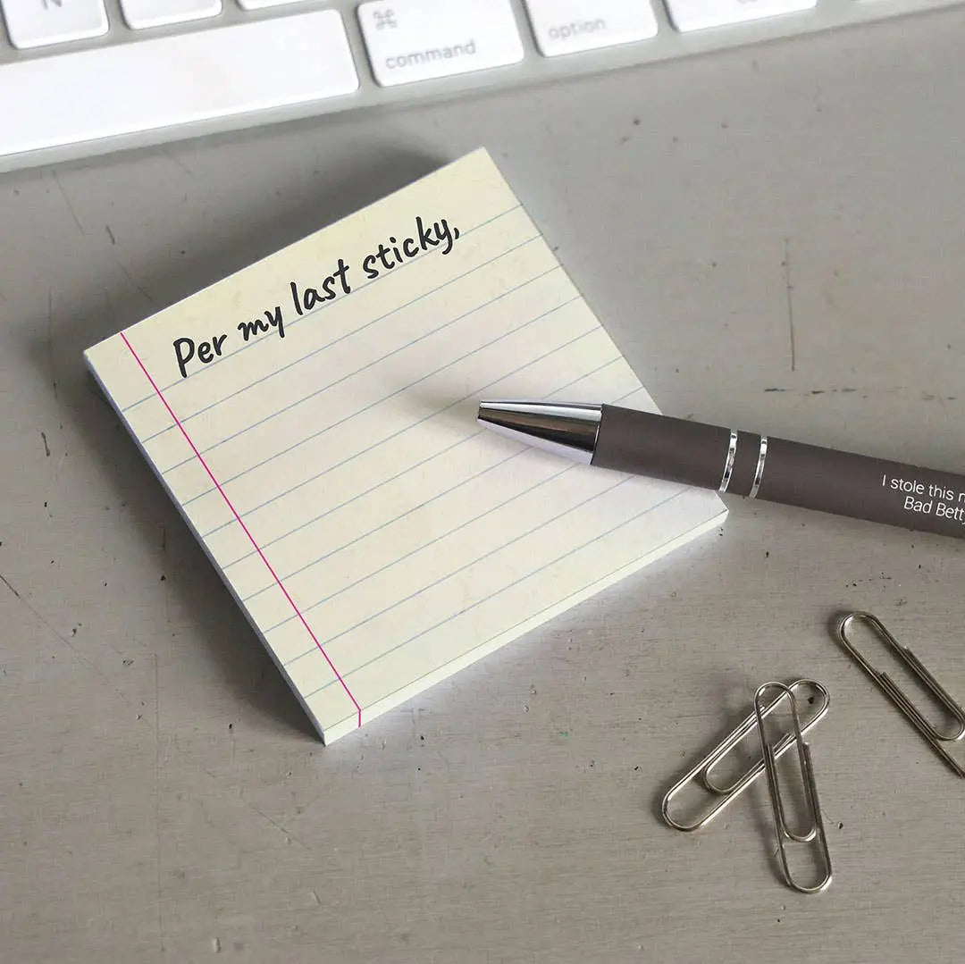 Per My Last Sticky Note Pad Bad Betty Greeting Co.