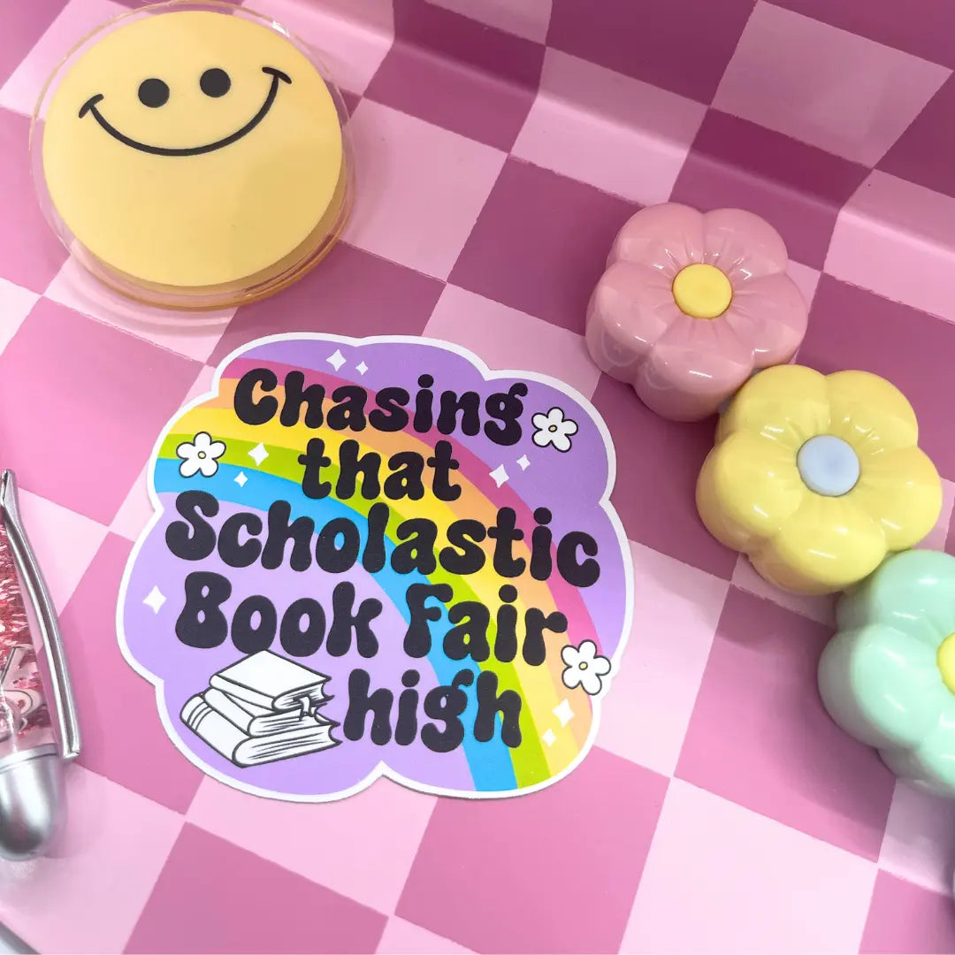 Chasing Scholastic Book Fair Sticker Kish B. Designs