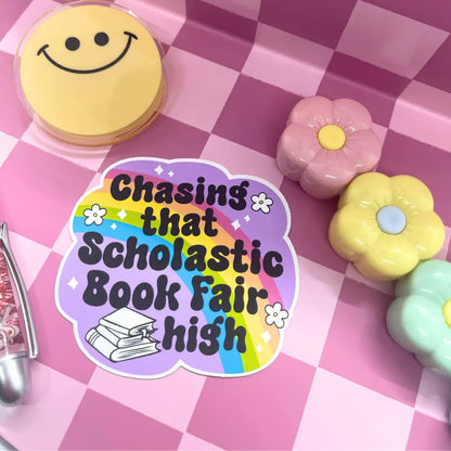 Chasing Scholastic Book Fair Sticker Kish B. Designs