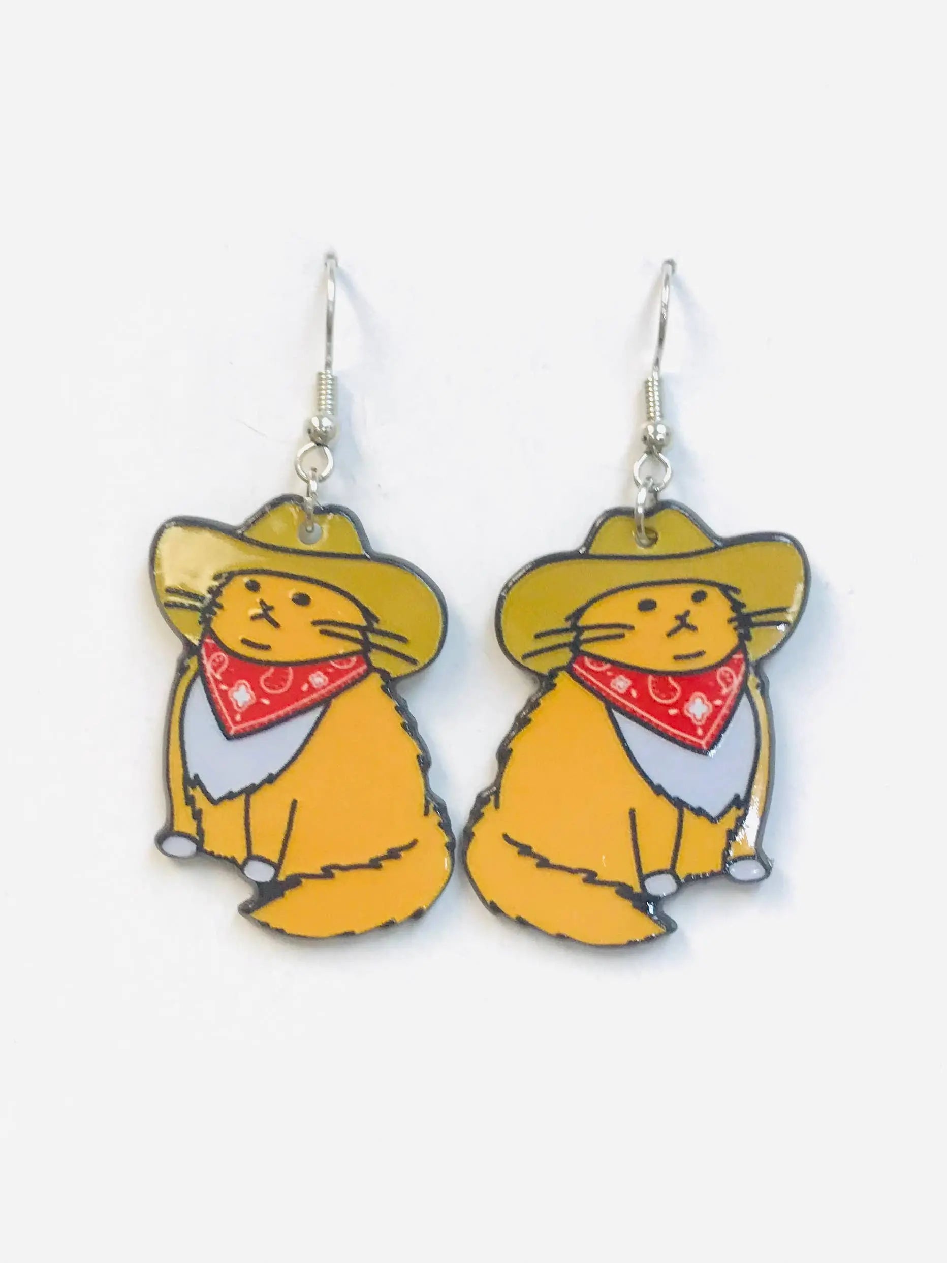 Acrylic Cowboy Cat Earrings SimpleNGreat