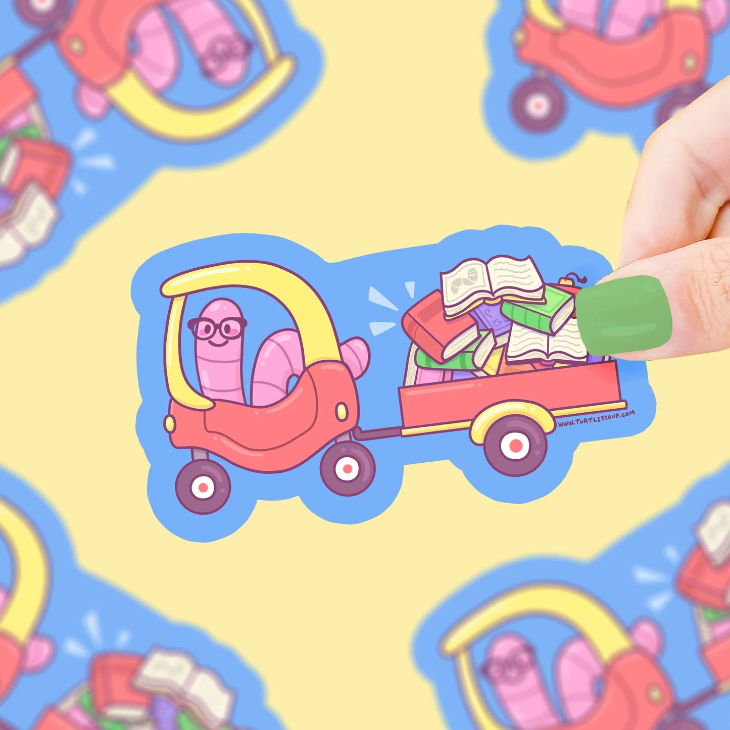 Bookworm Tow Truck Sticker Turtle's Soup