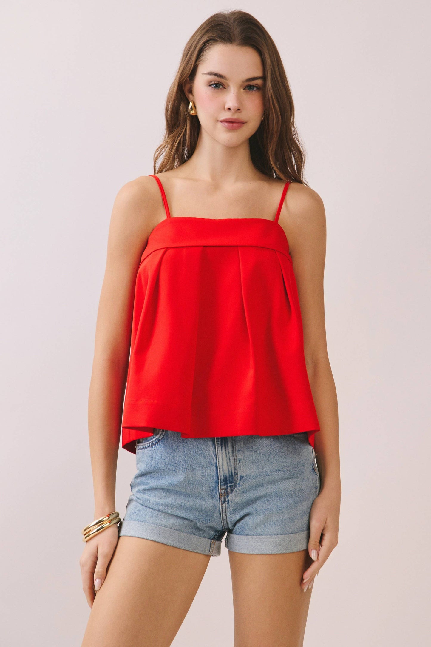 Bow Back Detail Spaghetti Strap Cami Top