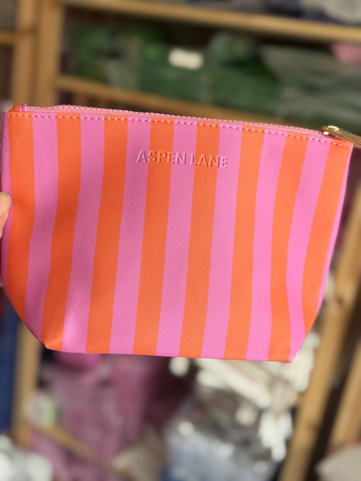Pink & orange cosmetics bag