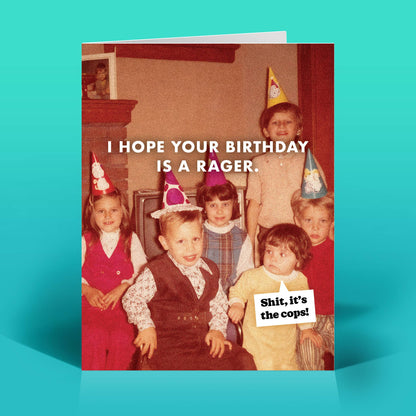 Rager Birthday Card The Raccoon Society
